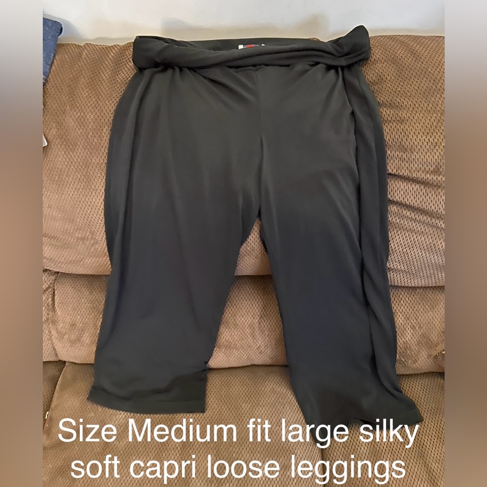 Belly fold band, capri loose fit leggings super stretcy